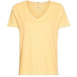 camel active - T-shirt - Geel - V-hals - Puur Katoen