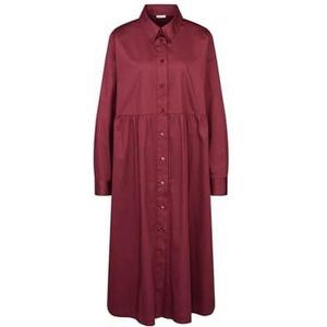 Seidensticker Dames regular fit blousejurk lange mouwen jurk, bordeauxrood, 52 NL