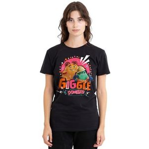 Monsters At Work Giggle Powered with Val and Cutter dames T-shirt, zwart, X-Large, Zwart, XL