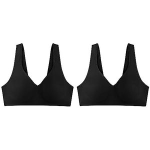 Hanes Women's Plus Size SmoothTec ComfortFlex Fit Wirefree Bra MHG796, Black/Black, XX-Large