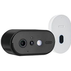 ABUS WLAN-accucam met basisstation (PPIC90000B) - volledig draadloze bewakingscamera met push-bericht bij bewegingsalarm, kleurenbeelden zelfs 's nachts en toegang via app
