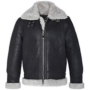 Schott NYC heren leren jas, zwart/gebroken wit, XXL