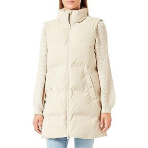Bestseller A/S Dames VMNOE AW23 Coated Waistcoat BOOS vest, Oatmeal, M, Oatmeal, M