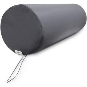 QUIRUMED WELLCORE Massagecilinderkussen, 60 x 20 cm, kunstleer, afneembare overtrek, schuimvulling, voor yoga, fitness, massagestoel, ergonomisch, zilver