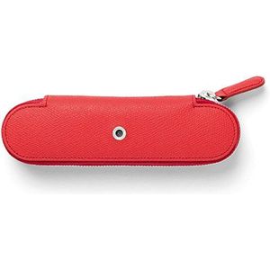 Graf von Faber-Castell 118676 Epsom etui met ritssluiting voor 2 schrijfgerei India rood