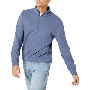 Amazon Essentials Men's Lichtgewicht sweatshirt van Franse badstof met ronde hals en kwartrits, Indigo, XS