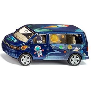 siku 6509, knutselset Style my siku, VW T5 ""Astronaut"", speelgoedauto, metaal/kunststof, blauw, incl. stickervel voor individuele vormgeving, achterklep kan open