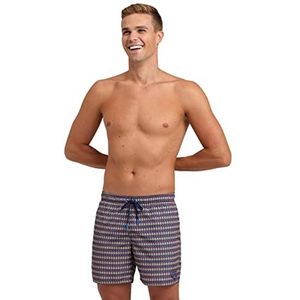ARENA Men's Beach Boxer Allover Swim Trunks, Navy-Freak Multi, S, Navy-freak Multi, S