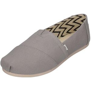 TOMS Alpargata Wide Loafer Flat voor dames, Motregen Grijs Breed Gerecycled Katoenen Canvas, 6 UK Wide