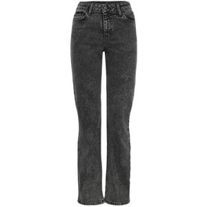 PIECES Rechte jeans voor dames, Donkergrijs denim, 28W x 32L