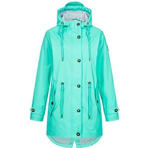 Deproc Active Friesennerz Regenjas voor dames, capuchon, waterdicht, weerbestendig, windbreaker, overgangsjas #Ankerglutliebe regenjas, turquoise, 38