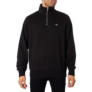 GANT Heren REG Shield Half Zip Sweat sweatshirt, zwart, standaard, zwart, XL