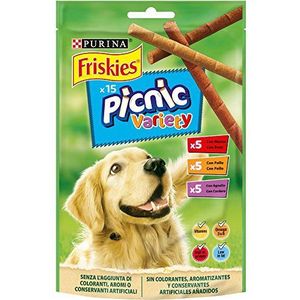 Friskies Purina Picknick Variety, snacks, lekkernijen voor honden, 8 zakjes à 126 g