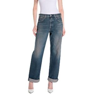 Replay Dames Relaxed Boyfriend Jeans Aubry Original collectie, 007, donkerblauw, 30W x 32L