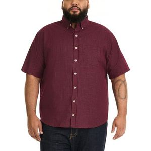 Van Heusen Men's Big & Tall Big Wrinkle Free Short Sleeve Button Down Check Shirt, Port Red Minicheck, Large Tall