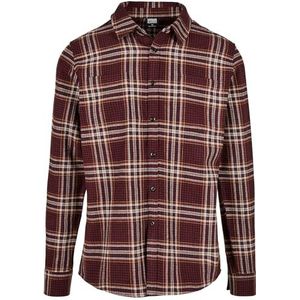 Urban Classics Heren geruite campus shirt, Cherry/Honey, L