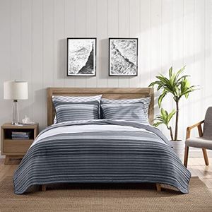 Nautica - Twin Quilt Set, Katoen Omkeerbaar Beddengoed, All Season Designer Home Decor (Coveside Grey, Twin)