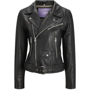 JACK & JONES Jjxx Jxcalvin Leather Biker JKT Noos leren jas voor dames, zwart, M