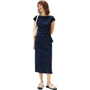 TOMMY HILFIGER Dames Knot Boat-NK MIDI Jurk SS WW0WW45159, Blauw (Donker Nacht Marine), 3XL