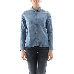 G-Star Arlee Cropped BF Shirt Blouse voor dames, Blauw (Light Agd Rstrd 27), S
