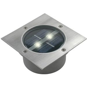 Ranex 5000.198 LED Solar Vloerinbouwspot, 4-Hoekig, Zilver