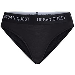 URBAN QUEST Dames 3-pack Bamboo Bikini Brief Black Underwear, XS
