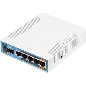 Dual-band AC-router, 5 Gigabit-poorten, 1 SFP-poort, 5 GHz, ideaal voor high-speed netwerken en stabiele verbindingen in veeleisende omgevingen.