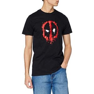 Marvel Heren Deadpool Paint Logo T-shirt, Zwart, XXL
