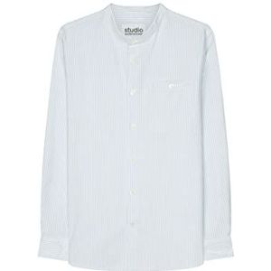 Seidensticker Casual overhemd voor heren, regular lange mouwen, opstaande kraag, 100% katoen, lichtblauw, XXL