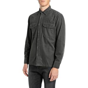 Replay Heren corduroy hemd regular fit, 998 BLACKBOARD, 3XL