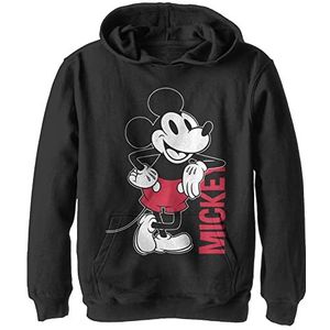 Disney Mickey Leaning Hoodie voor jongens, zwart, S