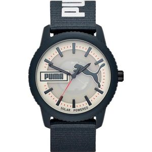 Puma Ultrafresh Horloge voor heren, Quartz uurwerk met Polyurethaan, Siliconen, Lederen of Roestvrij stalen band, Donkerblauw en crème, 48MM