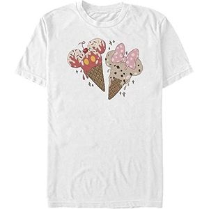 Disney Classic Mickey - Mickey Minnie Cones Unisex Crew neck T-Shirt White XL