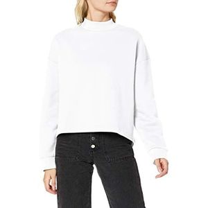 Urban Classics Oversized High Neck Crew Sweatshirt voor dames, wit, XS Grote maten