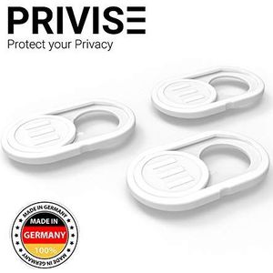Privise webcam afdekking | De originele schuifbare webcamhoes | Computerbeveiligingsproducten | Webcam Cover | Telefoon-, tablet- en laptopcamerahoes | Zwart of wit | 3 stuks