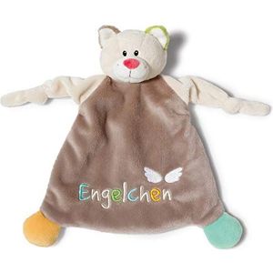 NICI Knuffeldoekje kat 'engeltje' 25 x 25 cm – kat knuffeldoek vanaf 0+ maanden – knuffeldoek voor baby's en peuters – baby knuffeldoek/knuffeldoek voor meisjes en jongens – 40035