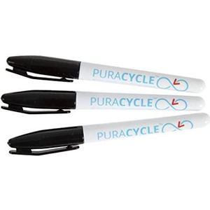 PuraCycle FB284 niet-giftige markeerstiften zwart 3 Pack