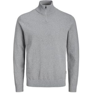 JJ REBEL Heren Jrebcallum Knit Half Zip, lichtgrijs gem., M