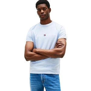Tommy Hilfiger T-shirt met korte mouwen voor heren, slim fit, blauw (Heathered Blue), XS