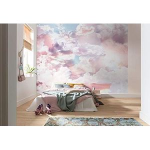 Komar Vlies fotobehang - wolken - afmetingen 300 x 250 cm (breedte x hoogte) - baanbreedte 1 meter - wandbehang woonkamer slaapkamer roze wolken hemel decoratie muurschildering - P6027A-VD3