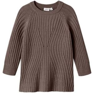 Gebreid Jurk - Platgebreid - Ronde Hals - Lange Mouwen - Loose Fit