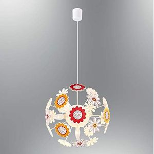 Homemania hanglamp bloemen kroonluchter rond, plafondlamp, meerkleurig, 40 x 40 x 80 cm, 4 x E14 13W