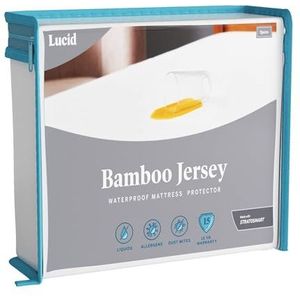 LUCID Premium rayon van bamboe jersey matrasbeschermer - ultrazacht - waterdicht - wit Twin