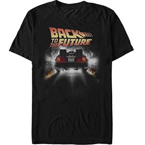 Back To The Future Vintage Peelout Basic Solid T-shirt voor heren, Zwart, L