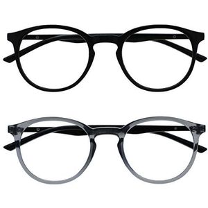 Opulize Met 2 Stuks Afstand Bril Kortzichtig Groot Zwart Grijs Mannen Vrouwen Scharnieren Met Veer MM60-17 -1,00