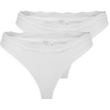 Only Dames Onlvicky Lace String 2-Pack Acc, Bright White, S (2 stuks), wit (bright white), S