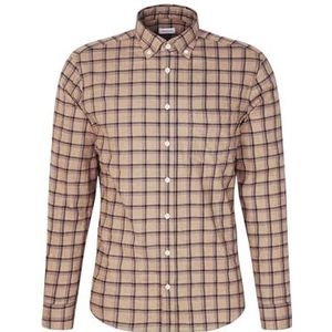 Seidensticker Casual overhemd voor heren, regular fit, gemakkelijk te strijken, button-down-kraag, lange mouwen, 100% katoen, bruin, 46