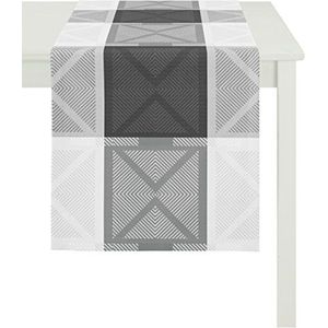 Apelt Loper, polyester, wit/grijs, 44 x 140 x 0,5 cm