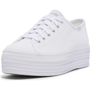 Keds Dames Triple Up Canvas Sneaker, Wit, 39 EU