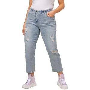 Ulla Popken, Damesjeans, grote maten, 7/8 boyfriend-jeans, lichtblauw, 42